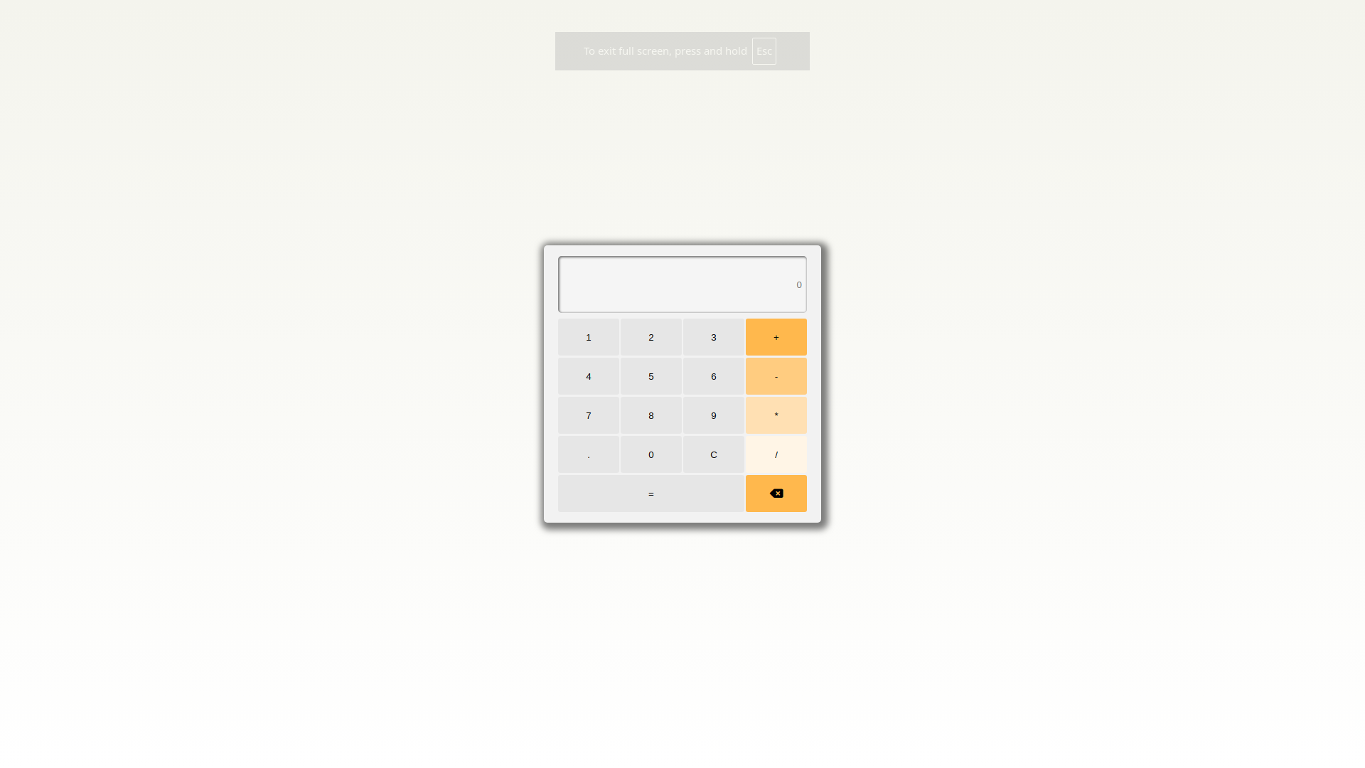 screenshot of calculator page