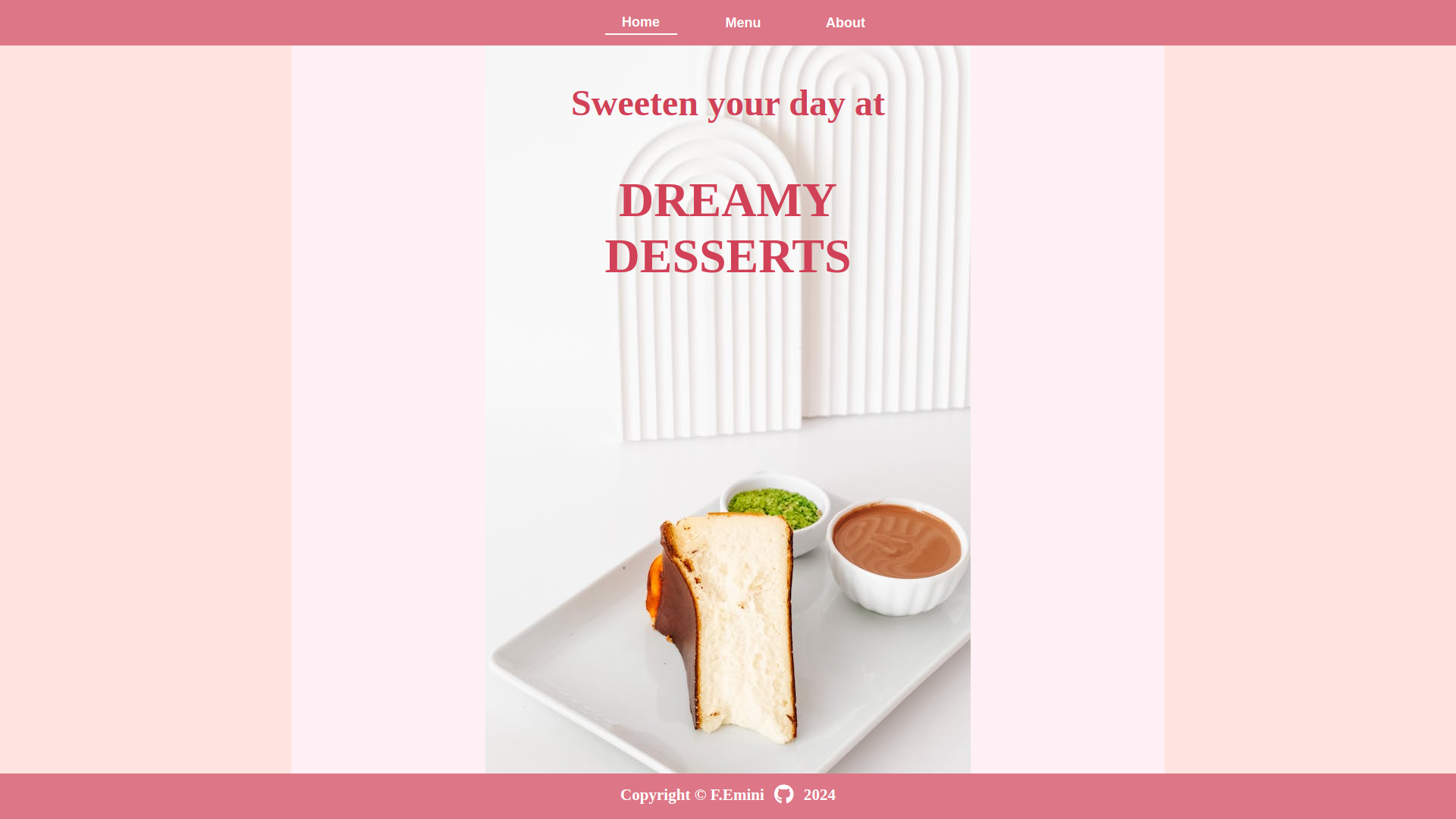 screenshot of restaurant page